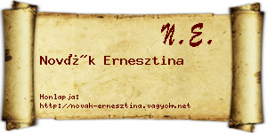 Novák Ernesztina névjegykártya